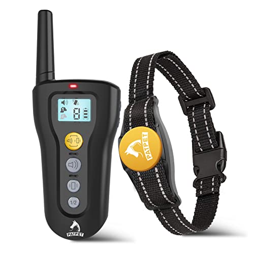 PATPET Vibrating Dog Collar No Shock – Dog Training Collar with Remote Up to 1000ft Range, Rechargeable Waterproof Vibration Collar for Dogs with 3 Training Modes, No Prongs and No Shock