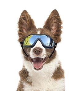 Billionchains Dog Goggles Dog Sunglasses for Medium to Large Breed Anti-UV Eye Protection with Adjustable Straps- Silver