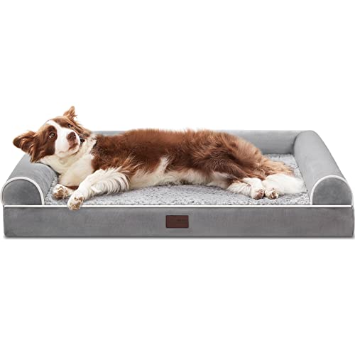 WESTERN HOME Orthopedic Dog Beds for Large Dogs, Foam Pet Sofa with Waterproof Lining, Removable Washable Cover and Nonskid Bottom, Dog Couch Bed for Comfortable Sleep