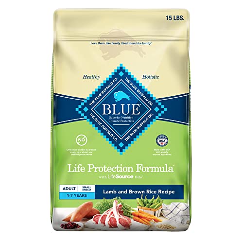 Blue Buffalo Small Breed Dog Food, Life Protection Formula, Natural Lamb & Brown Rice Flavor, Adult Dry Dog Food, 15 lb Bag
