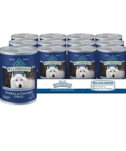 Blue Buffalo Wilderness High Protein, Natural Senior Wet Dog Food, Turkey & Chicken Grill 12.5-oz cans (Pack of 12)