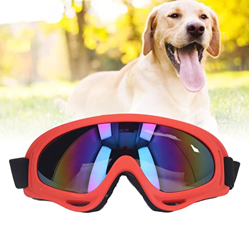 Dog Goggles, Dog Sunglasses, UV Protection, Windproof, Summer Outdoor Sun Protection, Eye Protection, Large Dogs(red)