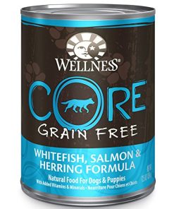 Wellness CORE Natural Wet Grain Free Canned Dog Food, Whitefish, Salmon & Herring, 12.5-Ounce Can (Pack of 12)
