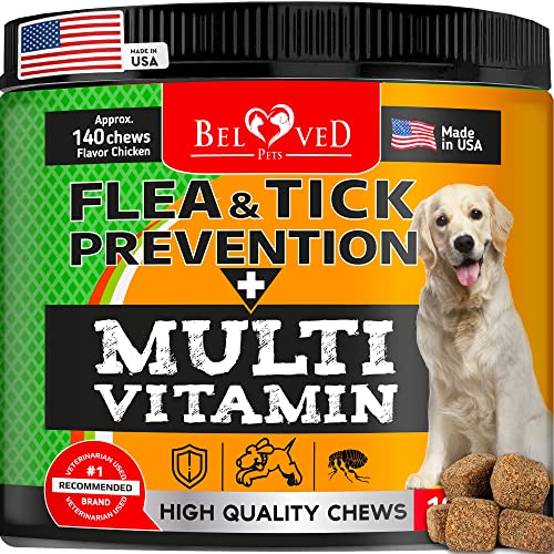 Flea and Tick Prevention Chewable Pills for Dogs – Revolution Oral Flea Treatment for Pets & Complex Multivitamin -Natural Pest Control & Defense Chews – Small Tablets Made in USA (10 Oz)