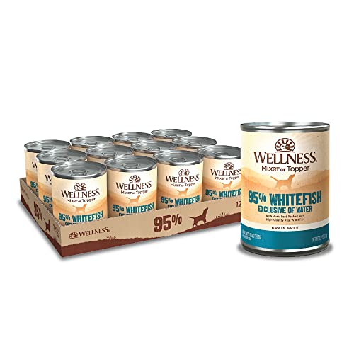 Wellness Natural Pet Food Wellness 95% Whitefish Natural Wet Grain Free Canned Dog Food, 13.2-Ounce Can (Pack of 12)