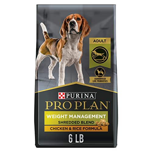Purina Pro Plan Weight Management Dog Food, Shredded Blend Chicken & Rice Formula – 6 lb. Bag