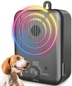Anti Barking Device, Auto Dog Barking Control Devices 33Ft Bark Dog Deterrent Box, 3 Modes Rechargeable Ultrasonic Dog Barking Deterrent for Indoor & Outdoor Dogs, Safe for Dogs & People