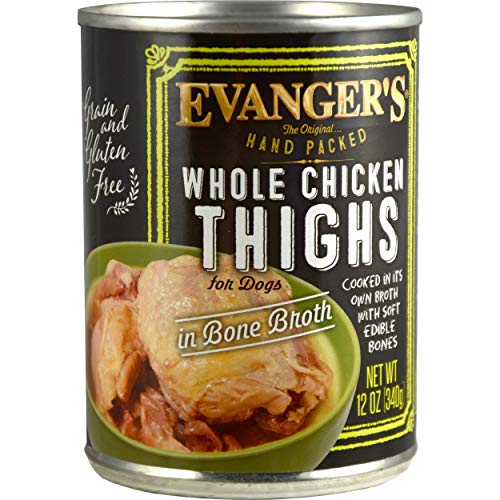 Evanger’s Hand-Packed Whole Chicken Thighs Canned Dog Food 12/12-oz cans