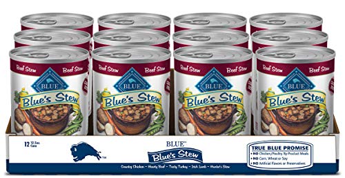 Blue Buffalo Blue’s Stew Natural Adult Wet Dog Food, Beef Stew 12.5-oz can (Pack of 12)