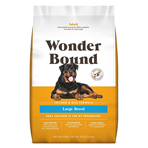 Amazon Brand – Wonder Bound Large Breed, Adult Dry Dog Food, Chicken & Rice, 30 Pound Bag