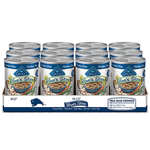 Blue Buffalo Blue’s Stew Natural Adult Wet Dog Food, Chicken Stew 12.5-oz can (Pack of 12)