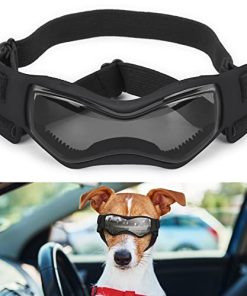 Sunglasses for Dogs, OWNPETS, Dog Sunglasses Small Bread with Adjustable Strap, UV Protection Eye Wear Protection Windproof Dog Goggles for Small Dogs,Black