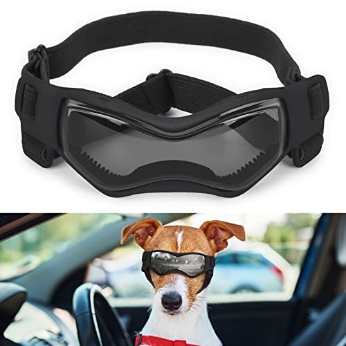 Sunglasses for Dogs, OWNPETS, Dog Sunglasses Small Bread with Adjustable Strap, UV Protection Eye Wear Protection Windproof Dog Goggles for Small Dogs,Black