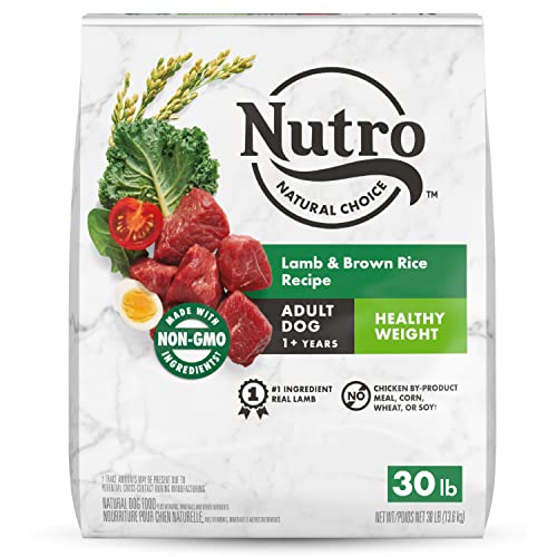 NUTRO NATURAL CHOICE Healthy Weight Adult Dry Dog Food, Lamb & Brown Rice Recipe Dog Kibble, 30 lb. Bag