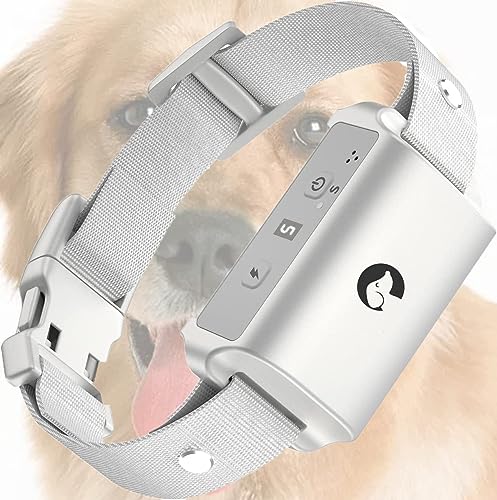Dog Bark Collar -Anti Automatic Barking Training Shock Collar with 3 Adjustable Sensitivity and 7 Intensity Beep Vibration for Small Medium Large Dogs Grey