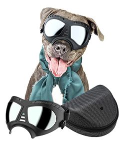 NVTED Dog Goggles Big Area Dog Sunglasses, Large Breed Windproof Snowproof Eye Protection Dog Glasses for Outdoor Driving Cycling (Large)