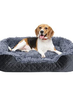 Titwest Dog Beds for Medium Dogs, Soft Fluffy Plush Rectangle Dog Bed, Machine Washable Dog Bed, Warming and Breathable Pet Sofa, Comfortable Orthopedic Dog Bed for Medium Dogs