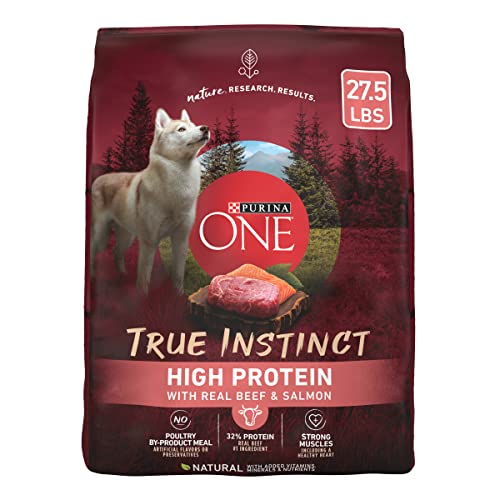 Purina ONE True Instinct High Protein Formula With Real Beef and Salmon Dry Dog Food – 27.5 Lb. Bag