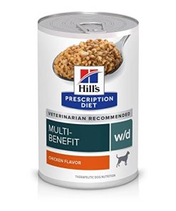 Hill’s Prescription Diet w/d Multi-Benefit Digestive/Weight/Glucose/Urinary Management with Chicken Wet Dog Food, Veterinary Diet, 13 oz. Cans, 12-Pack