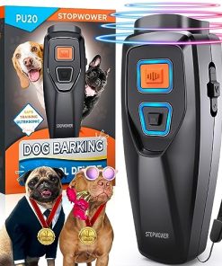 Anti Barking Device, Dog Bark Deterrent Devices with Dual Sensor Safe for Human & Dogs, Best Behavior Aid with 3 Modes, Stops Bad Behavior: Fighting, Barking, Biting, No Need to Yell or Collar