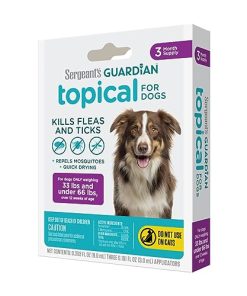Sergeant’s Guardian Flea & Tick Squeeze On Topical for Dogs, 33-66 lbs., 3 Count