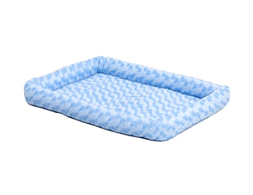 MidWest Bolster Pet Bed, 18L-Inch Blue Dog or Cat Bed w/ Comfortable Bolster | Ideal for “Toy” Dog Breeds & Fits an 18-Inch Dog Crate | Easy Maintenance Machine Wash & Dry | 1-Year Warranty